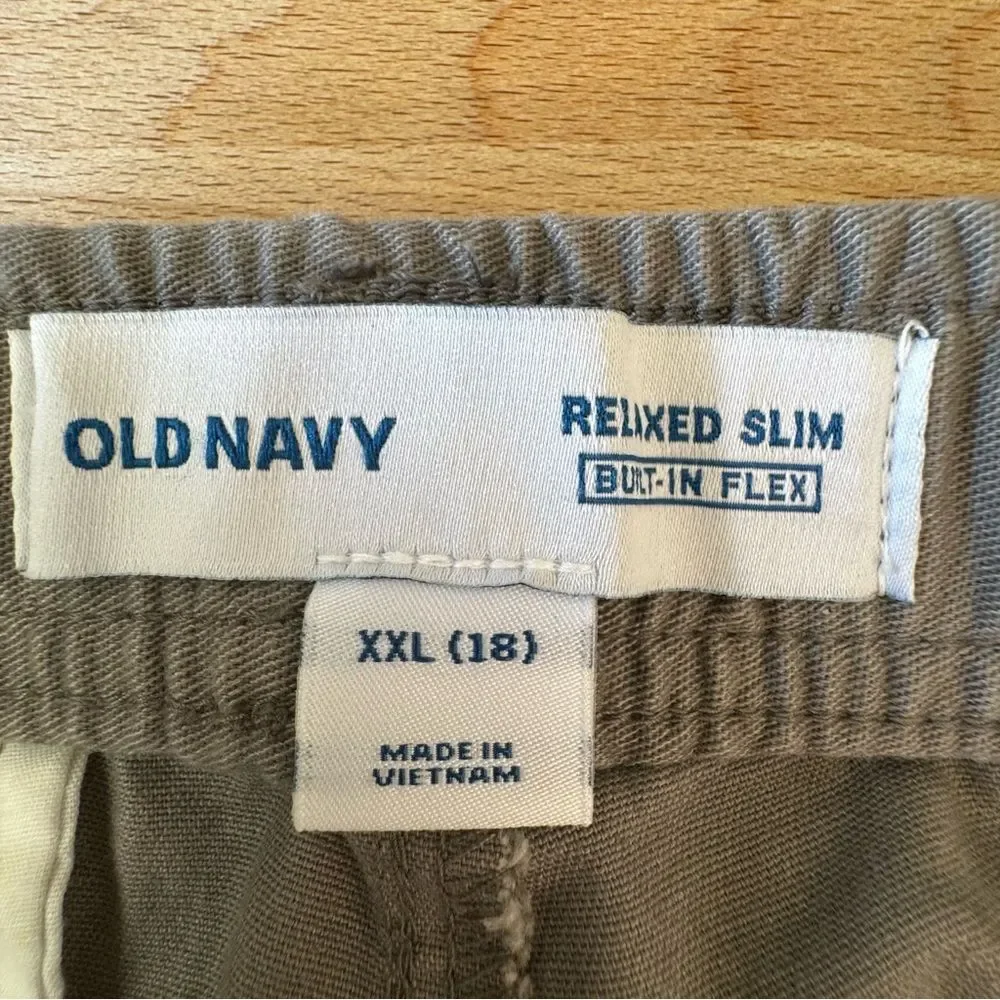 Old Navy Youth Straight Leg Pants XXL 18 Relaxed Fit Gray Turtle Dove NWT